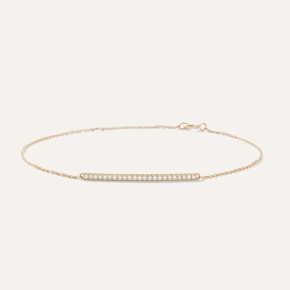 QUINCE 14K Gold Pave Diamond Bar Bracelet
